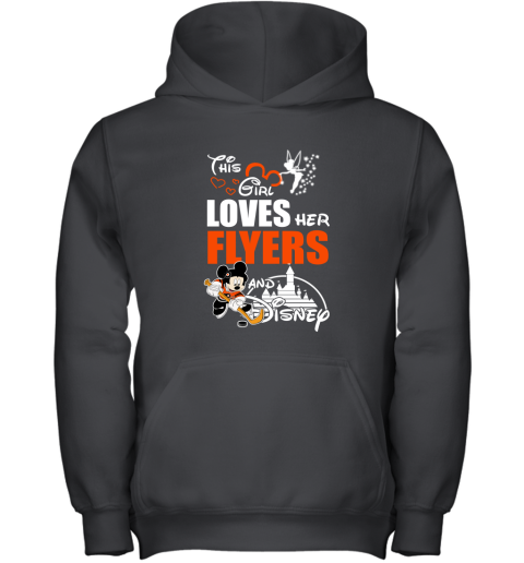 This Girl Love Her Philadelphia Flyers And Mickey Disney Youth Hoodie