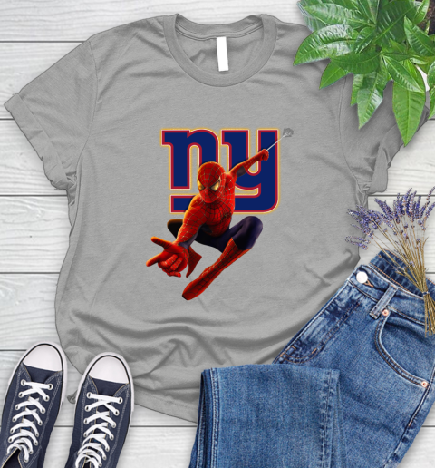 NFL Spider Man Avengers Endgame Football New York Giants Women's T-Shirt 10