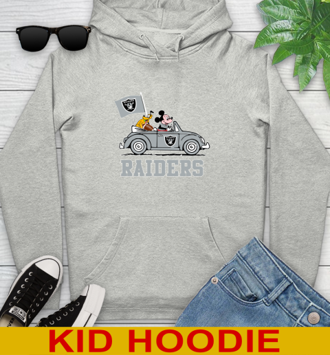 NFL Football Oakland Raiders Pluto Mickey Driving Disney Shirt Youth Hoodie