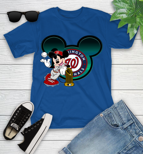 MLB Washington Nationals The Commissioner's Trophy Mickey Mouse Disney Youth T-Shirt 9