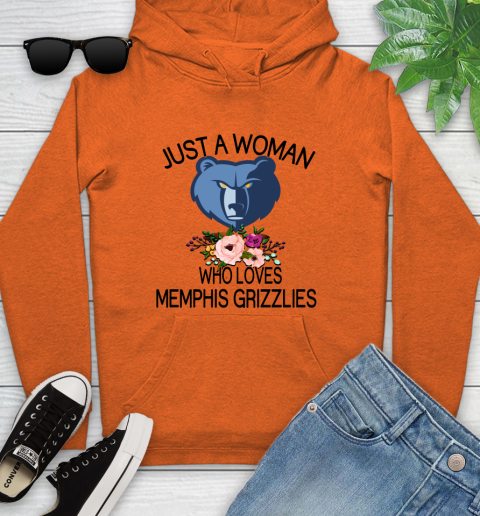 NBA Just A Woman Who Loves Memphis Grizzlies Basketball Sports Youth Hoodie 3