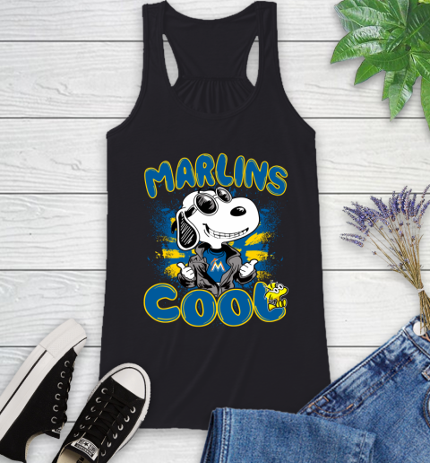 MLB Baseball Miami Marlins Cool Snoopy Shirt Racerback Tank