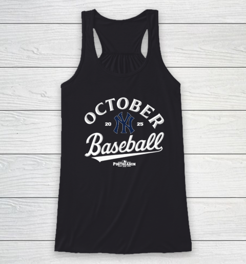 New York Yankees October Baseball 2025 Racerback Tank