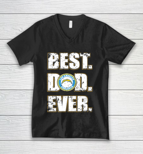 NFL Los Angeles Chargers Football Best Dad Ever Family Shirt V-Neck T-Shirt