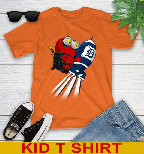 MLB Baseball Detroit Tigers Deadpool Minion Marvel Shirt Youth T-Shirt 9 MLB Baseball Detroit Tigers Deadpool Minion Marvel Shirt Youth T-Shirt - Image 9