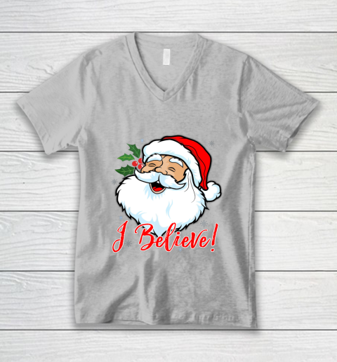 I Believe In Santa Claus T Shirt Funny Christmas Holiday V-Neck T-Shirt 3