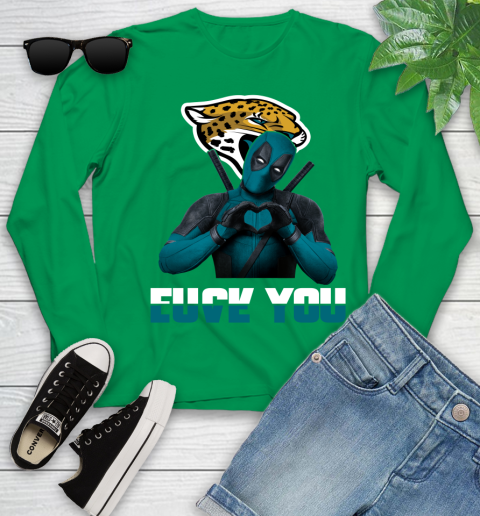 NHL Jacksonville Jaguars Deadpool Love You Fuck You Football Sports Youth Long Sleeve 7