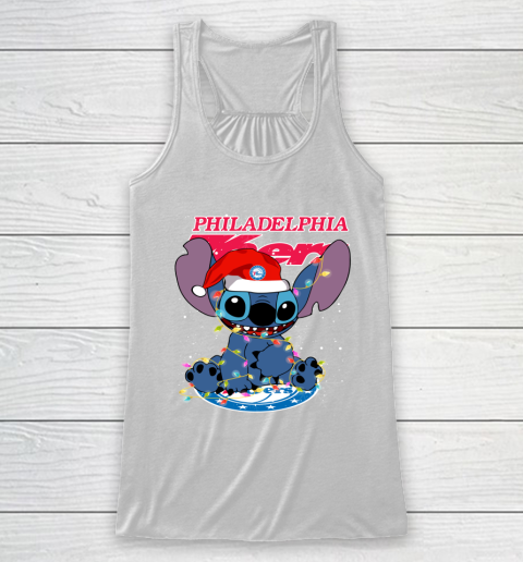 Philadelphia 76ers NBA noel stitch Basketball Christmas Racerback Tank