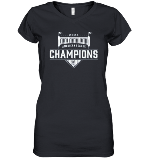 New York Yankees American League Champions 2024 Women's V-Neck T-Shirt