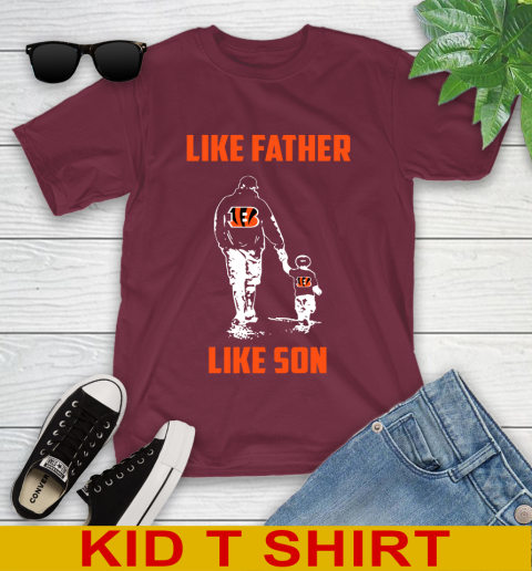 Cincinnati Bengals NFL Football Like Father Like Son Sports Youth T-Shirt 5