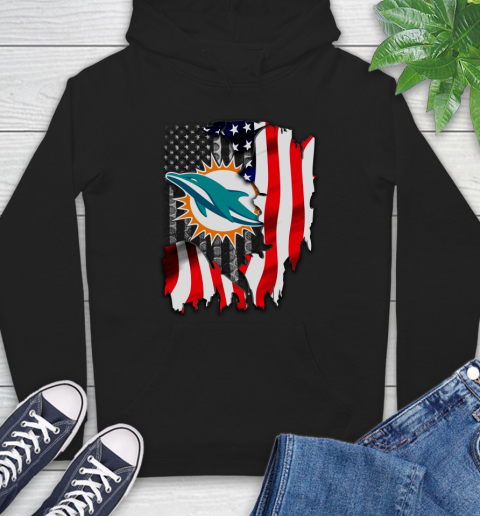 Miami Dolphins NFL Football American Flag Hoodie