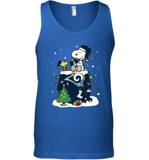 yhmt a happy christmas with los angeles rams snoopy unisex tank 17 front royal