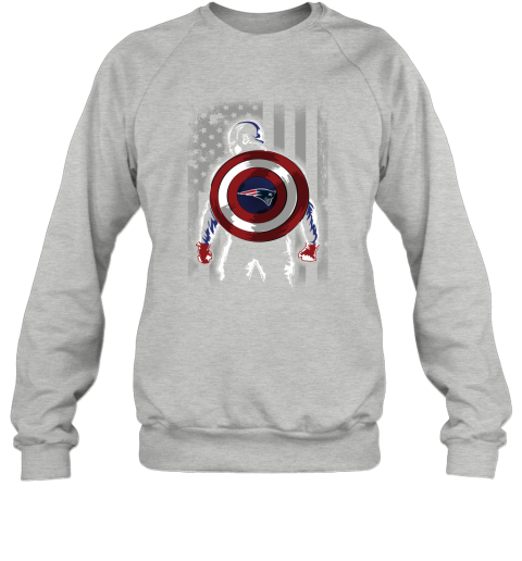 NFL New England Patriots Captain America Marvel Flag Football Sports HnqZXAG6LUk sweatshirt 35 95 151514 front sport grey