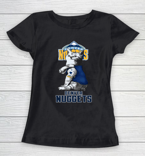 NBA Basketball My Cat Loves Denver Nuggets Women's T-Shirt