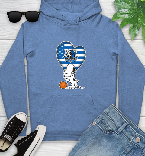 Dallas Mavericks NBA Basketball The Peanuts Movie Adorable Snoopy Youth Hoodie 12