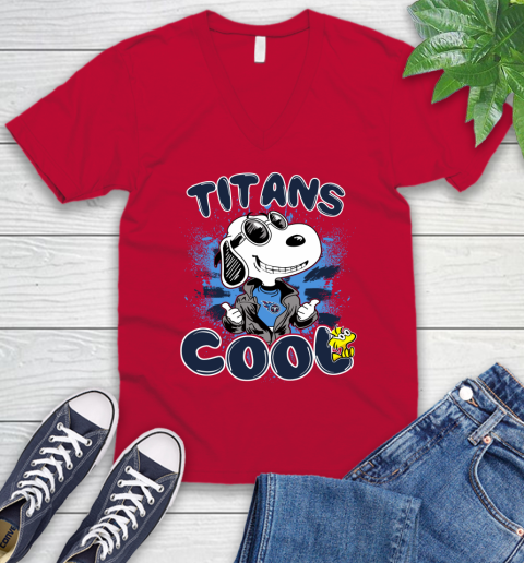 NFL Football Tennessee Titans Cool Snoopy Shirt V-Neck T-Shirt 6
