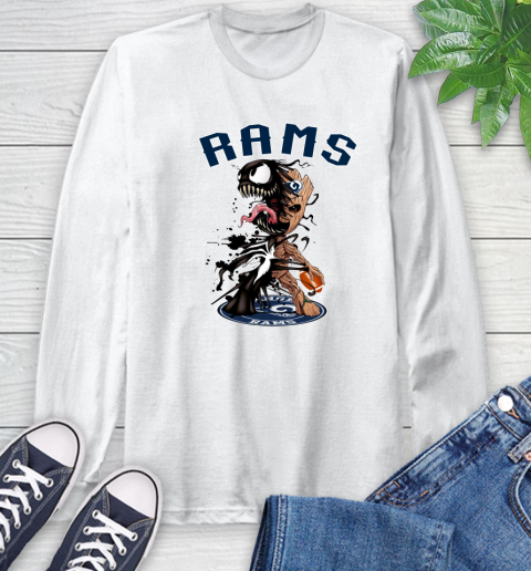 NFL Los Angeles Rams Football Venom Groot Guardians Of The Galaxy Long Sleeve T-Shirt