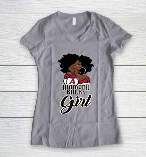 Arizona Diamondbacks Girl MLB Women's V-Neck T-Shirt 4