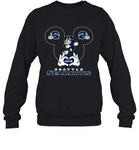 I Love The Seahawks Mickey Mouse Seattle Seahawks Sweatshirt