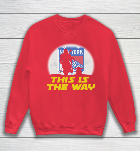 New York Rangers NHL Ice Hockey Star Wars Yoda And Mandalorian This Is The Way Sweatshirt 7