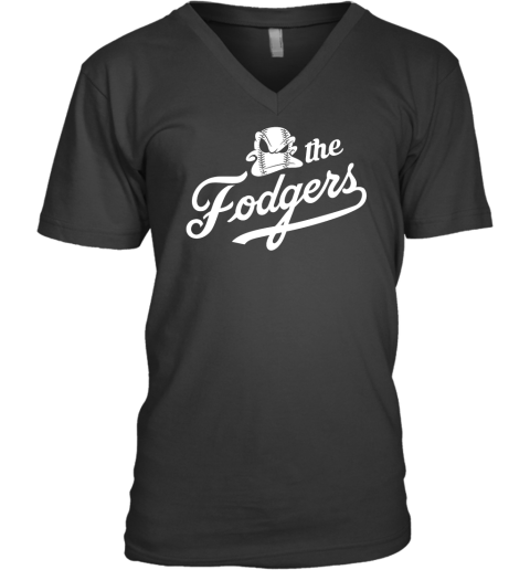 Los Angeles Dodgers Duck The Fodgers V-Neck T-Shirt
