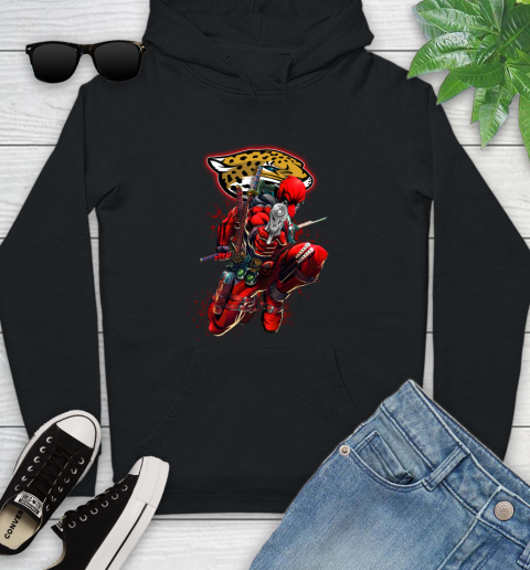 NFL Deadpool Marvel Comics Sports Football Jacksonville Jaguars Youth Hoodie 2