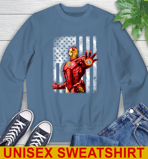 San Diego Padres MLB Baseball Iron Man Avengers American Flag Shirt Sweatshirt 10
