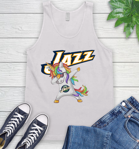 Utah Jazz NBA Basketball Funny Unicorn Dabbing Sports Tank Top