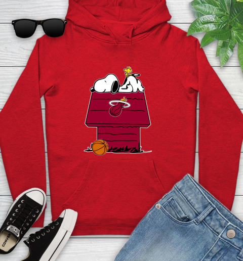 Miami Heat NBA Basketball Snoopy Woodstock The Peanuts Movie Youth Hoodie 11