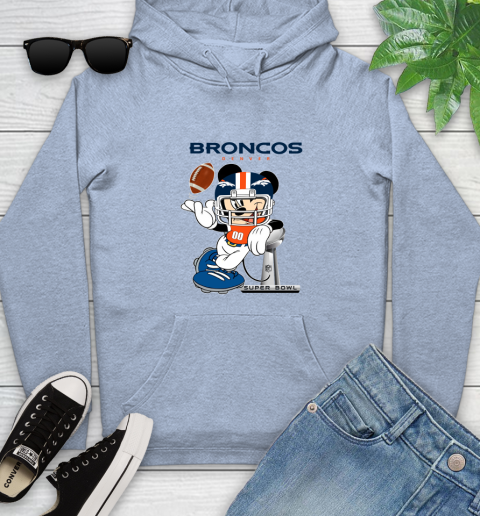 NFL Denver Broncos Mickey Mouse Disney Super Bowl Football T Shirt Youth Hoodie 10