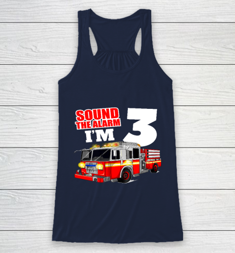 Kids Fire Truck 3rd Birthday T Shirt Boy Firefighter 3 Years Old Racerback Tank 8