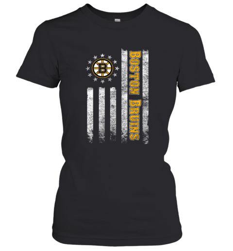 NHL American Flag Hockey Sports Boston Bruins Women's T-Shirt