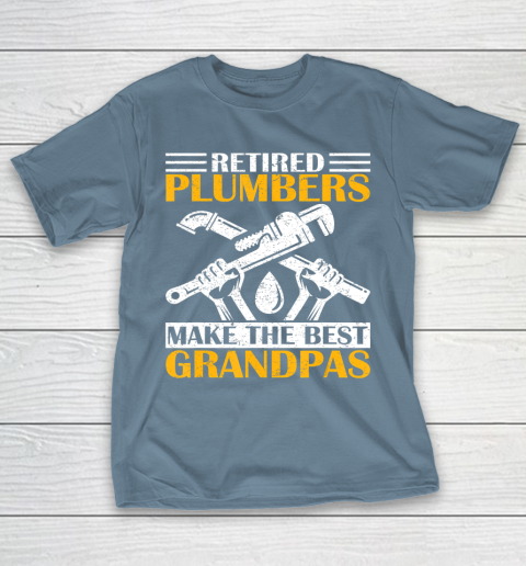 GrandFather gift shirt Vintage Retired Plumber Make The Best Grandpa Retirement Tee T Shirt T-Shirt 6