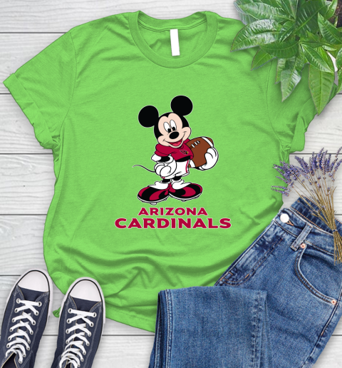 NFL Football Arizona Cardinals Cheerful Mickey Mouse Shirt Women's T-Shirt 10