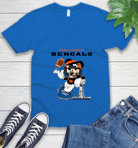 NFL Cincinnati Bengals Mickey Mouse Disney Super Bowl Football T Shirt V-Neck T-Shirt 6