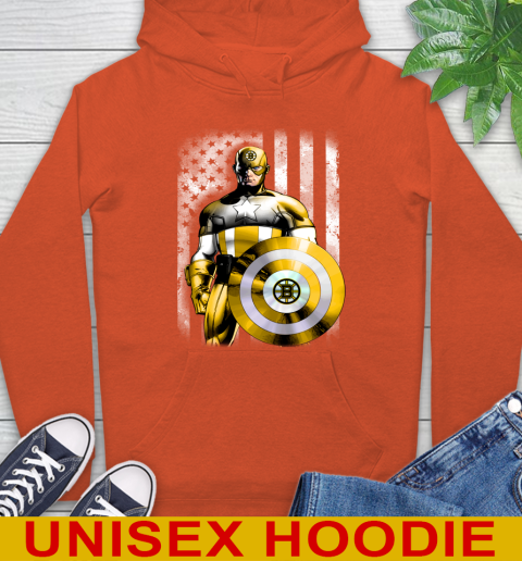 Boston Bruins NHL Hockey Captain America Marvel Avengers American Flag Shirt Hoodie 4