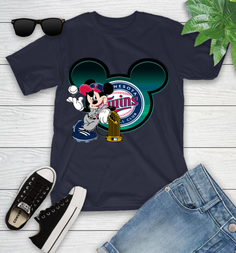 MLB Minnesota Twins The Commissioner's Trophy Mickey Mouse Disney Youth T-Shirt 3