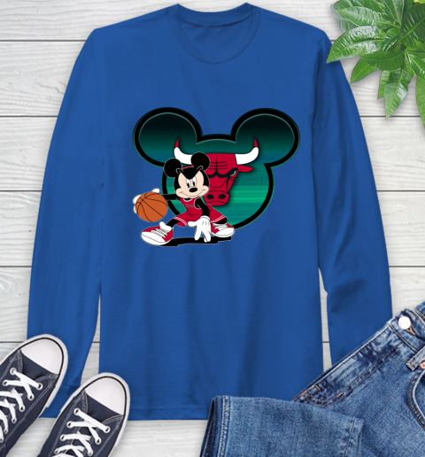 NBA Chicago Bulls Mickey Mouse Disney Basketball Long Sleeve T-Shirt 9