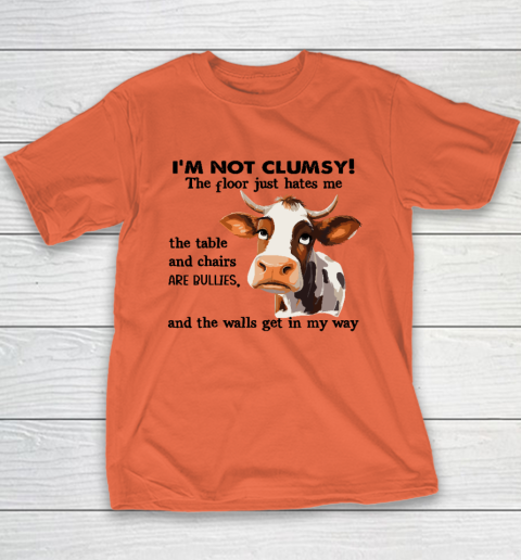 Cow I'm Not Clumsy The Floor Just Hates Me The Table Youth T-Shirt 2
