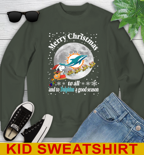 Miami Dolphins Merry Christmas To All And To Dolphins A Good Season NFL Football Sports Youth Sweatshirt 8