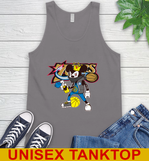 Philadelphia 76ers NBA Basketball Mickey Peace Sign Sports Tank Top 7