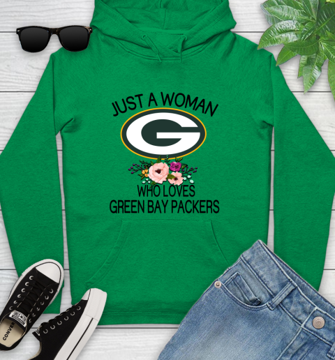 NFL Just A Woman Who Loves Green Bay Packers Football Sports Youth Hoodie 5