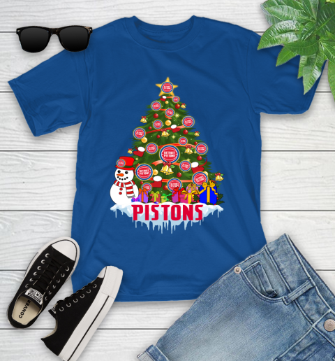 Detroit Pistons Merry Christmas NBA Basketball Sports Youth T-Shirt 9