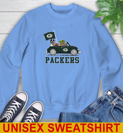 NFL Football Green Bay Packers Darth Vader Baby Yoda Driving Star Wars Shirt Sweatshirt 11