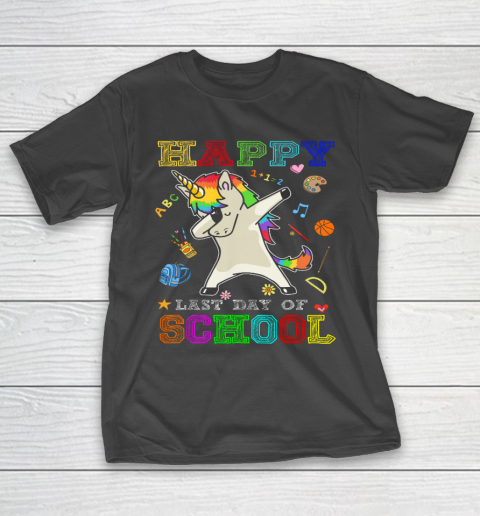 Happy Last Day Of School Shirt Unicorn Dabbing T-Shirt