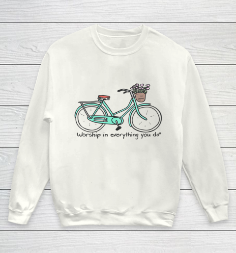 Cheerful Bicycling Youth Sweatshirt