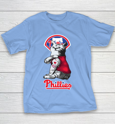 MLB Baseball My Cat Loves Philadelphia Phillies Youth T-Shirt 8