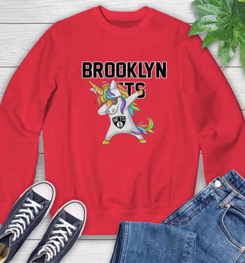 Brooklyn Nets NBA Basketball Funny Unicorn Dabbing Sports Sweatshirt 10