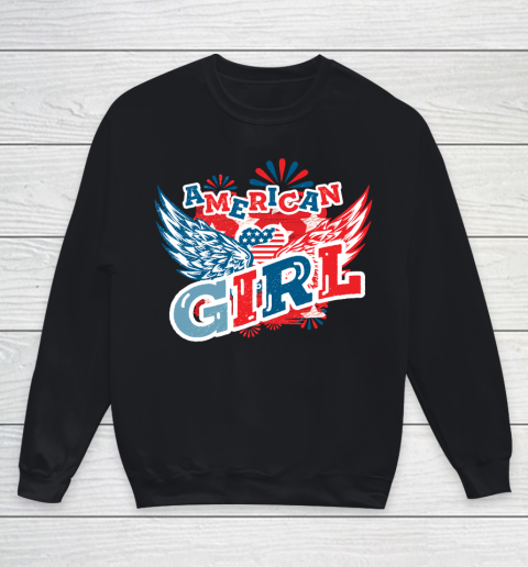 4th Of July American Girl, Fourth Of July Youth Sweatshirt