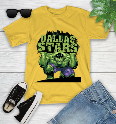 Dallas Stars NHL Hockey Incredible Hulk Marvel Avengers Sports Youth T-Shirt 8